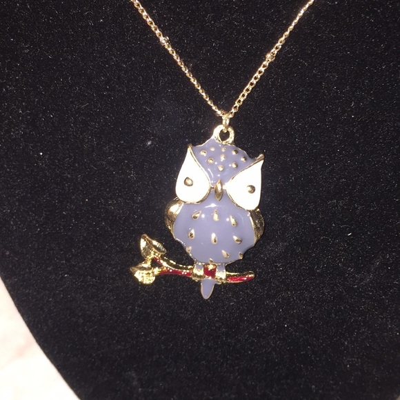 SHEIN Jewelry - 3/$15 faux gold gray owl necklace. NWT.